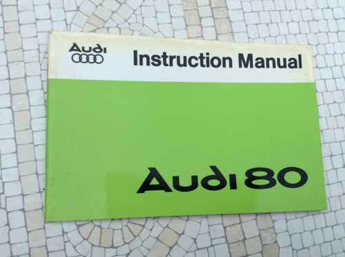 Audi 80 Instruction Book For Sale