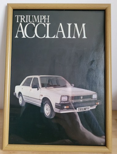1967 Original 1982 Triumph Acclaim Framed Advert In vendita