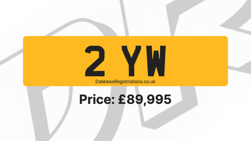 Picture of 2 YW - Dateless 3 character plate - For Sale