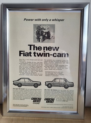 1967 Original 1968 Fiat Framed Advert In vendita