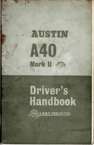 Official Austin A40 Mk ll Driver's Handbook 1963 In vendita