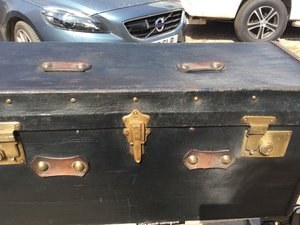 RARE ANTIQUE FRENCH 1930’S SHAPED VINT CAR TRUNK For Sale