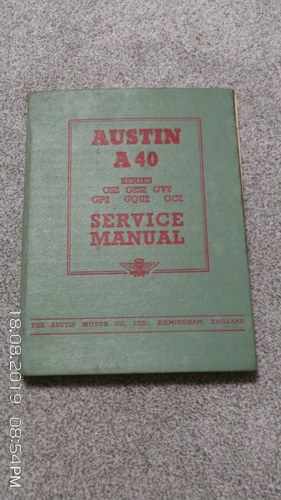 Austin a40 workshop manual For Sale