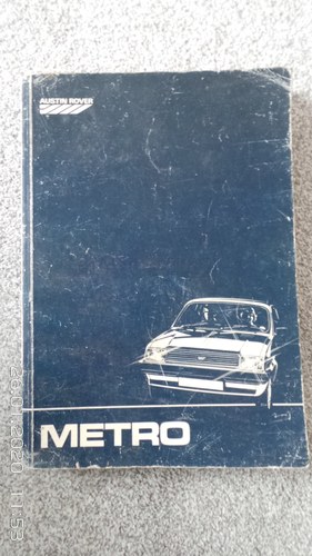 Original metro workshop manual VENDUTO