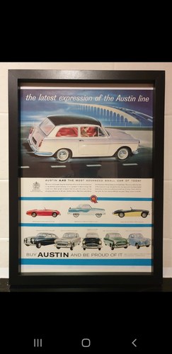1958 Austin A40 Framed Advert Original VERKAUFT