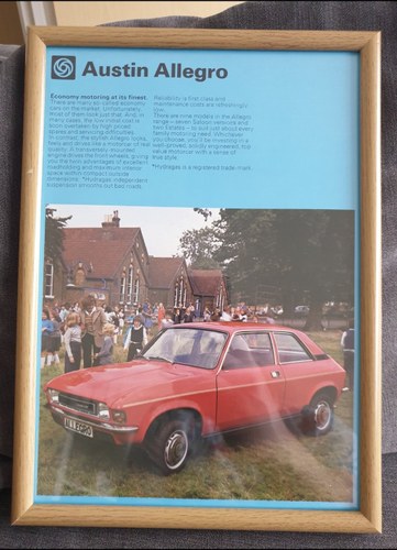 1978 Original Austin Allegro Framed Advert For Sale