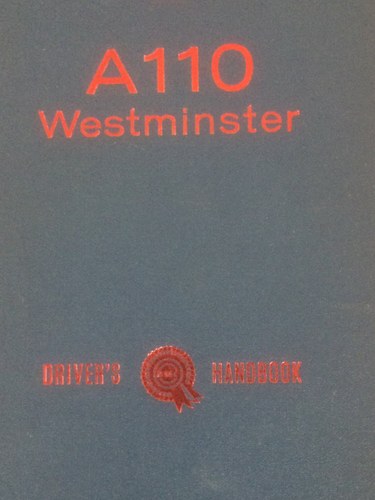 Austin A110 Westminster drivers handbook. For Sale