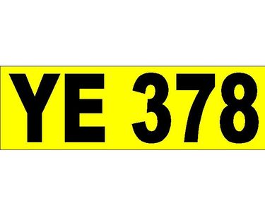 YE 378 Registration Plate Suit Early Vehicle.