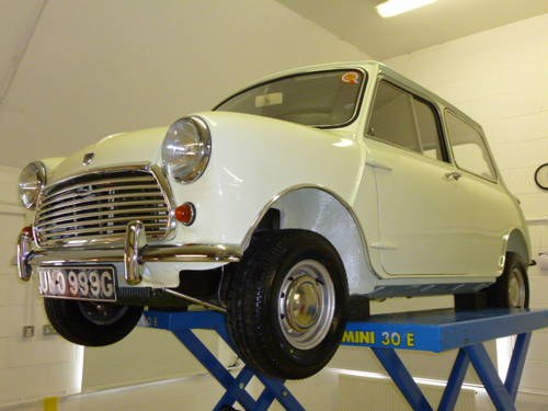 1969 Austin 998 Cooper In Factory Snowberry White and Black. SOLD