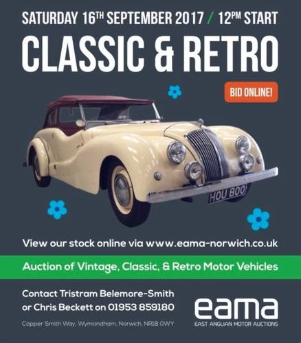 1966 Entries invited to EAMA classic auction 16/9 NR18 0WY For Sale by Auction