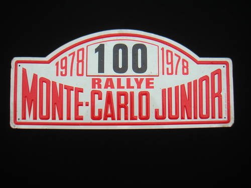 1978 Original Monte Carlo Rally Plate For Sale
