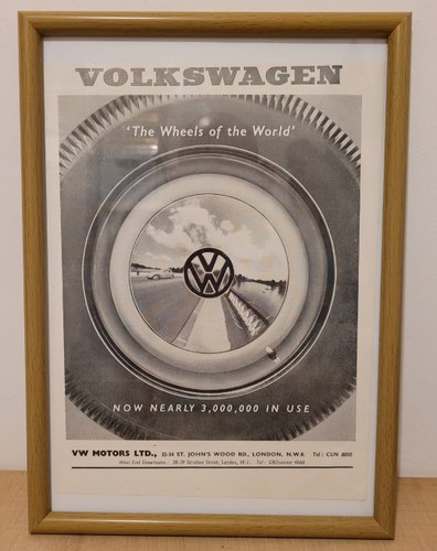 1976 Original 1959 Volkswagen Beetle Framed Advert For Sale