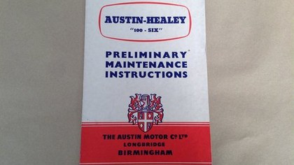Austin Healey 'Six' Preliminary Maintenance Instructions 