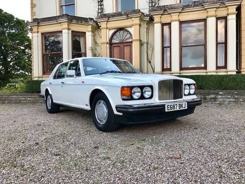 1987 Bentley Turbo R in white with blue hide, 47,800 miles SOLD