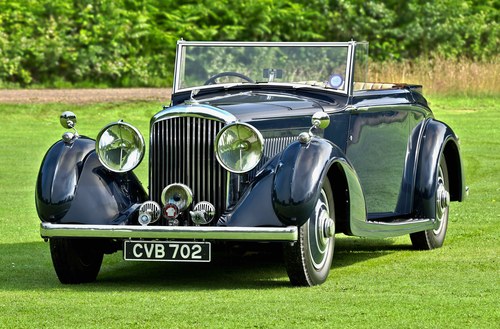 1937 DERBY BENTLEY 4 1/4 DISAPPEARING ROOF, H J MULLINER CON For Sale