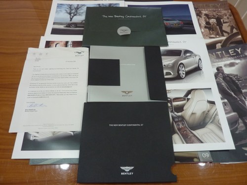 2002 Bentley Continental GT Sales Material  In vendita