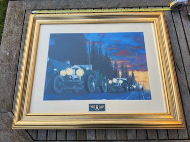 Picture of Bentley racing oil on canvas original by historic motoring a