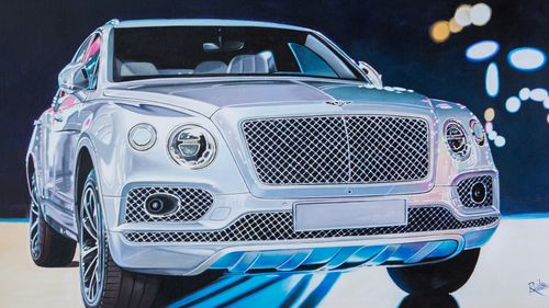 Picture of ROZ WILSON -BENTLEY BENTAYGA- LARGE ORIGINAL PAINTING - For Sale