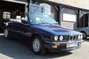1990/H BMW E30 320i CONVERTIBLE BLUE AUTO  SOLD