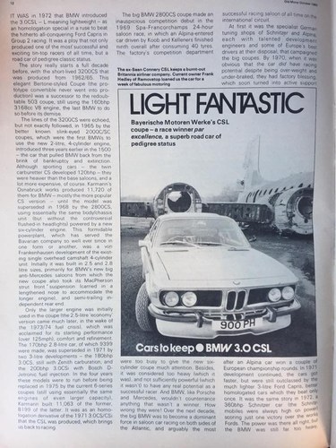1973 BMW 3.0CSL - 007 Sean Connerys 3.0CSL VENDUTO