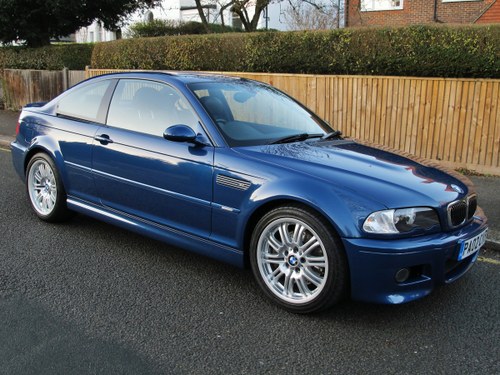 BMW M3 3.2 2002 COUPE 2 OWN 37600 FSH 10 STAMPS 'TOPAZ BLUE' In vendita