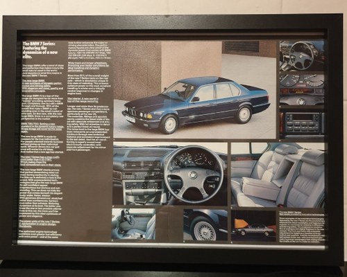 Original 1986 BMW 7 Series Framed Advert For Sale