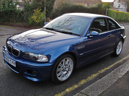 BMW E46 M3 3.2 2002MY COUPE - 2 OWNERS - 37000m FSH - TOPAZ For Sale