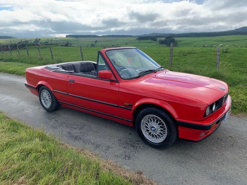 1991 BMW E30 Manual Convertible Brilliant Red For Sale