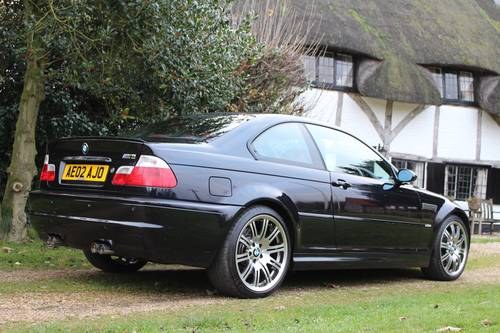 2002 E46 M3 in Carbon Black with Imola Red Leather For Sale