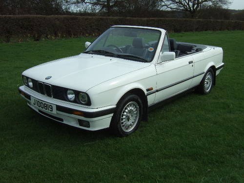 1991 BMW E30 325i Convertible Alpine White only 79600 miles For Sale
