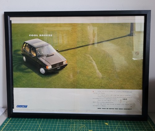 1970 Original 1989 Fiat Uno Framed Advert For Sale