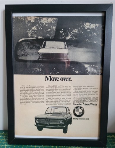 1981 Original 1968 BMW 1600 Framed Advert In vendita