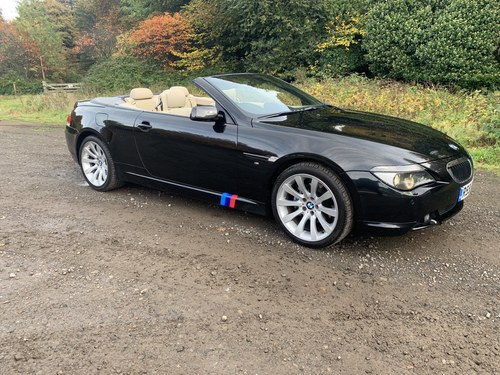 2006 BMW 630i convertible in Lovely condition, Black with Cream For Sale