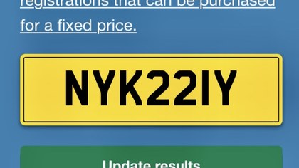 NYK 221Y Number plate on retention