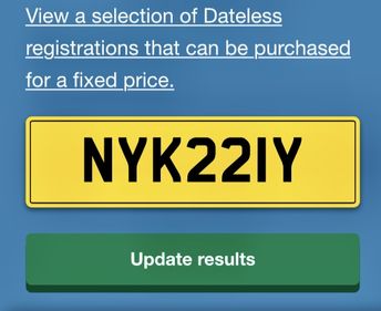 Picture of NYK 221Y Number plate on retention