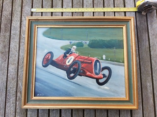 1980 Oil painting Bernato Hassan special Brooklands For Sale
