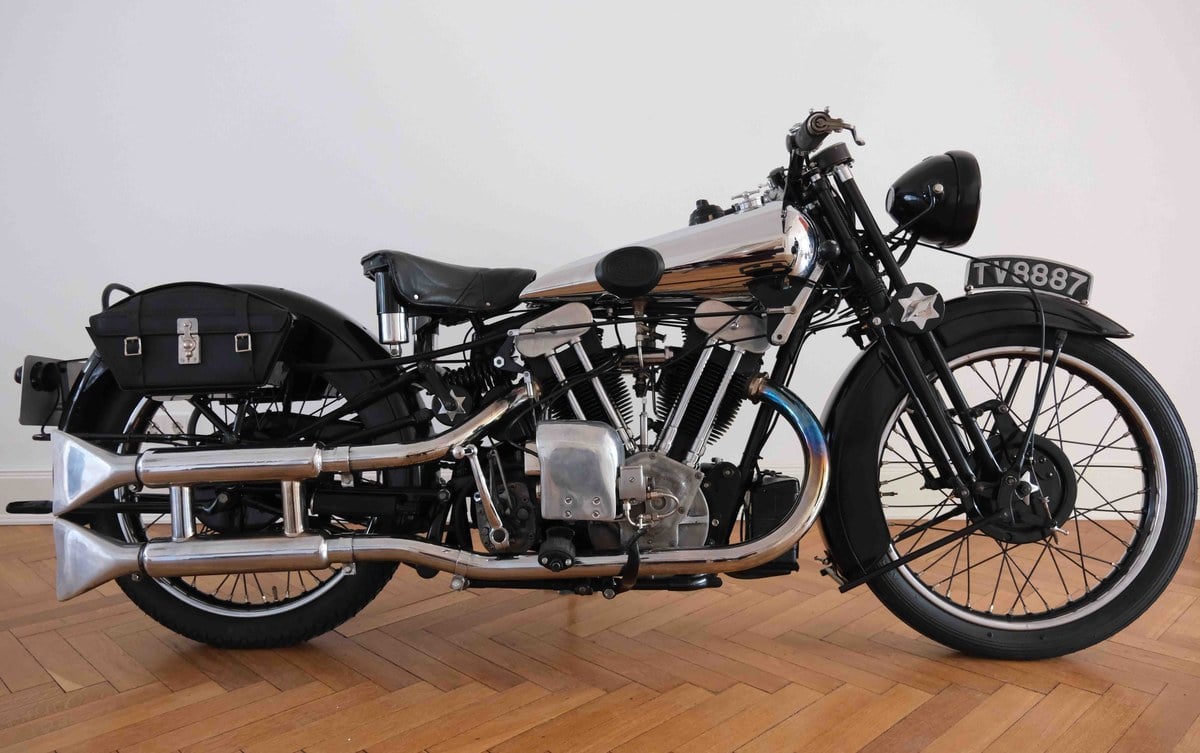 1933 Brough Superior SS100 Schwarz Left Hand Drive in Germany For 1933 Brough Superior SS100 Schwarz Left Hand Drive in Germany For