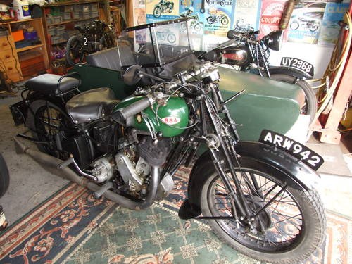 1935 BSA 600cc Combination For Sale