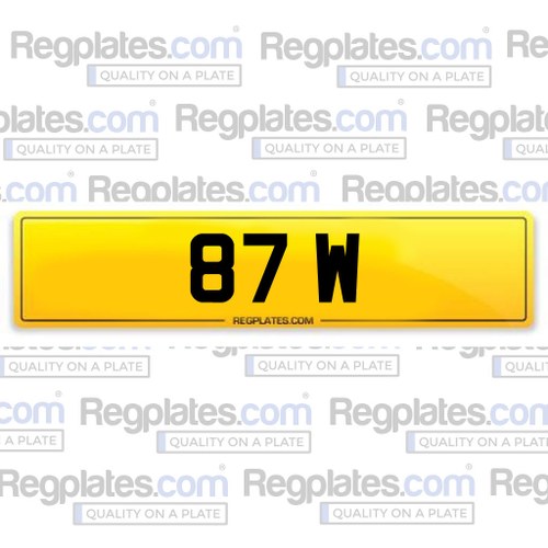 87 W - Quality Single Digit Number Plate For Sale