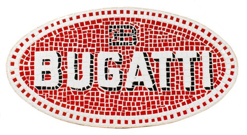 A Bugatti tiled mosaic display sign In vendita all'asta