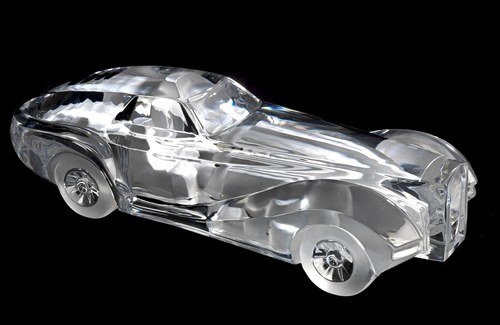 Lot 197 - Bugatti Coupe Riviera glass desk-piece For Sale by Auction