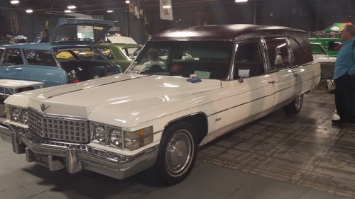 1974 Cadillac White Miller Meteor Funeral  SOLD
