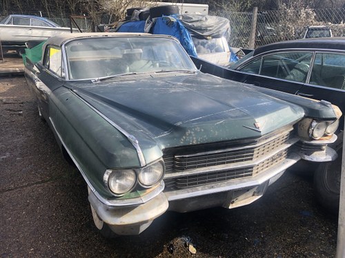 1963 Cadillac Series 62 convertible for resto. Export model For Sale