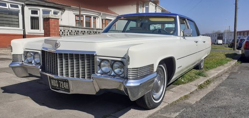 1970 White & Blue Cadillac Fleetwood SOLD