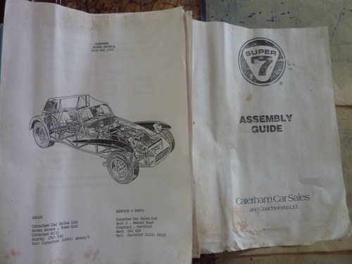 1986 Caterham Super Seven Assembly Guide For Sale