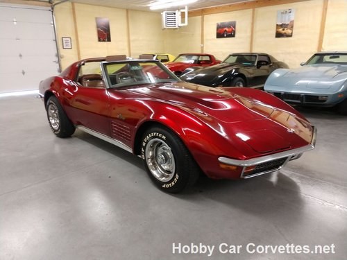 1972 Dark Red Corvette 4spd Tan Interior For Sale