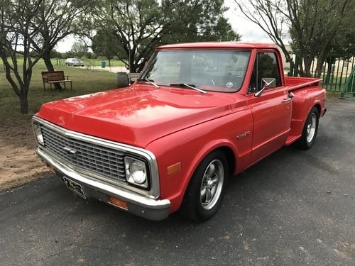 1971 C10 SHORT STEP SIDE BUCKETS CONSOLE AC PS 350 700-R O/D AUTO SOLD