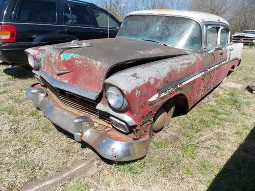 1956 Chevrolet Bel Air = Project  v-8  auto  Red  $3.5k For Sale