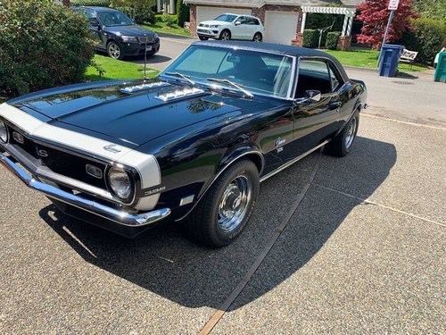 1968 Camaro = SS 396 4 speed Fast All Black  $82.5k For Sale
