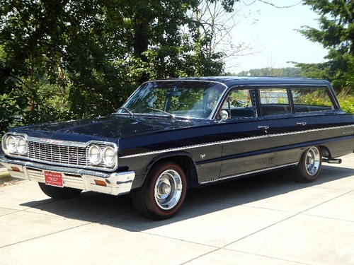 1964 Chevy Belair Wagon = 402 Blue(~)Blue Manual $22.5k For Sale